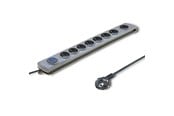 Strømkabel (ekstern) - Qoltec Quick switch 50168 overspenningsvern - 8 uttak - 3 m - Grå - 50168