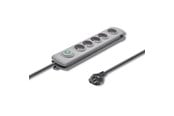 Strømkabel (ekstern) - Qoltec Overspenningsvern 50272 - 5 AC-uttak - 3 m ledning - Grå - 50272