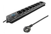 Strømkabel (ekstern) - Qoltec 50113 overspenningsvern - 8 Type E-uttak - 230 V - 1.8 m - 50113