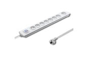 Strømkabel (ekstern) - Qoltec 50293 Overspenningsvern - 8 AC-uttak - 230 V - 2200 W - 1.5 m - Hvit - 50293