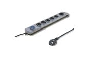 Strømkabel (ekstern) - Qoltec Quick switch 50165 Overspenningsvern - 6 Type F-uttak - 1.8 m - 3680 W - Grå - 50165