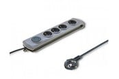 Strømkabel (ekstern) - Qoltec Quick switch 50163 Overspenningsvern - 4 uttak - 1.5 m ledning - Grå - 50163
