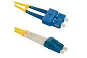 Nettverksadapter - Qoltec SC/UPC til LC/UPC single-mode dupleks fiber patchkabel - 1 m - Gul - 54031