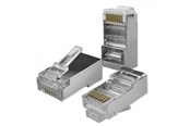 Nettverksadapter - Qoltec RJ45 nettverkskontakt - Cat6 FTP hann - Sølv - 100-pakning - 54556
