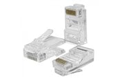 Nettverksadapter - Qoltec RJ45 Cat6 U/UTP pass-through-kontakter - Transparent - 100-pakning - 54544