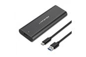 Kabinett tilbehør (kjølepasta mv.) - Qoltec SSD-kabinett 50311 - M.2 SATA - USB-C - Svart - 50311