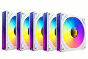 Kabinettvifte - DUTZO INF 120 PWM ARGB (5-pack) - Kabinettvifte - 120mm - Hvit med RGB-lys - 28 dBA - 8501027