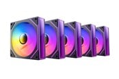 Kabinettvifte - DUTZO INF 120 PWM ARGB Reverse (5-pack) - Kabinettvifte - 120mm - Svart med RGB LED-lys - 28 dBA - 8501027