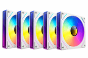 Kabinettvifte - DUTZO INF 120 PWM ARGB Reverse (5-pack) - Kabinettvifte - 120mm - Hvit med RGB-lys - 28 dBA - 8501027