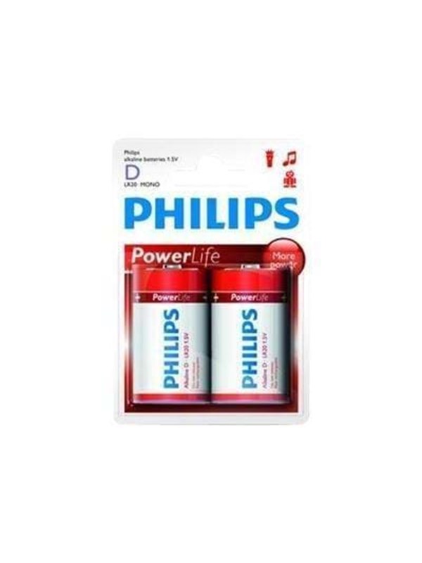 Philips Power Life LR20P2B - batteri - D