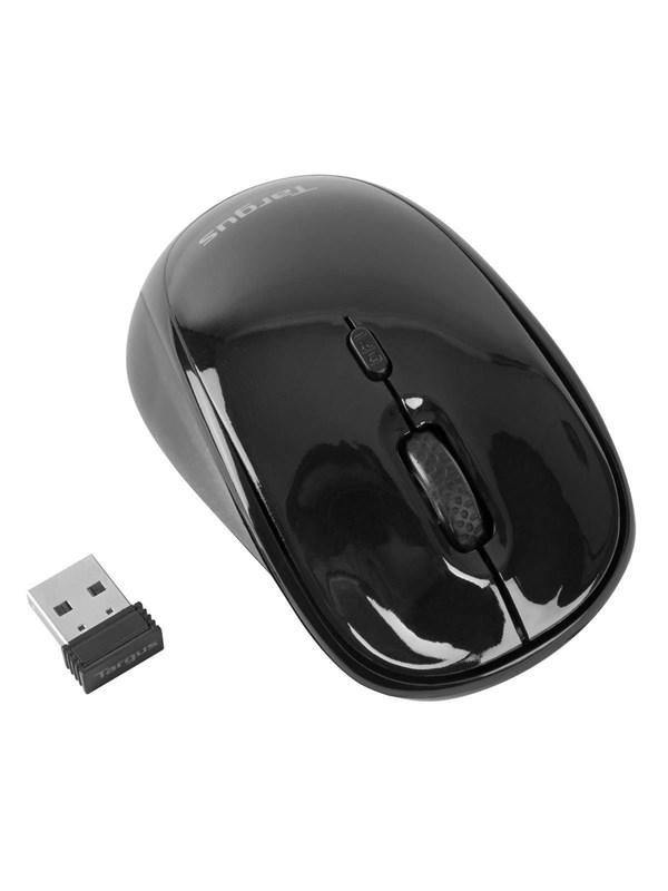 Targus Wireless USB Laptop Blue Trace Mouse Black - Mus - Optisk - 3 knapper - Svart