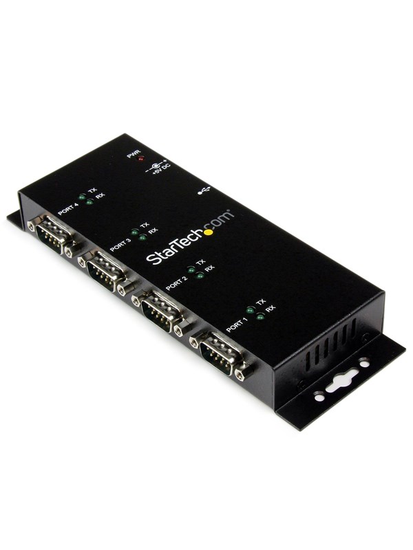 StarTech.com ICUSB2324I 4 Port USB to DB9 RS232 Serial Adapter Hub - Industrial DIN Rail and Wall Mountable