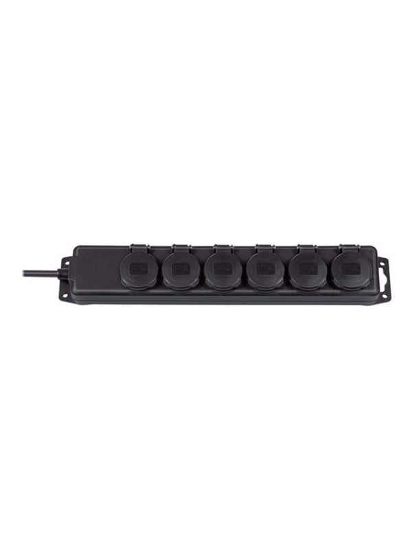 Brennenstuhl Extension socket IP44 6-way black 2m H07RN-F 3G1.5