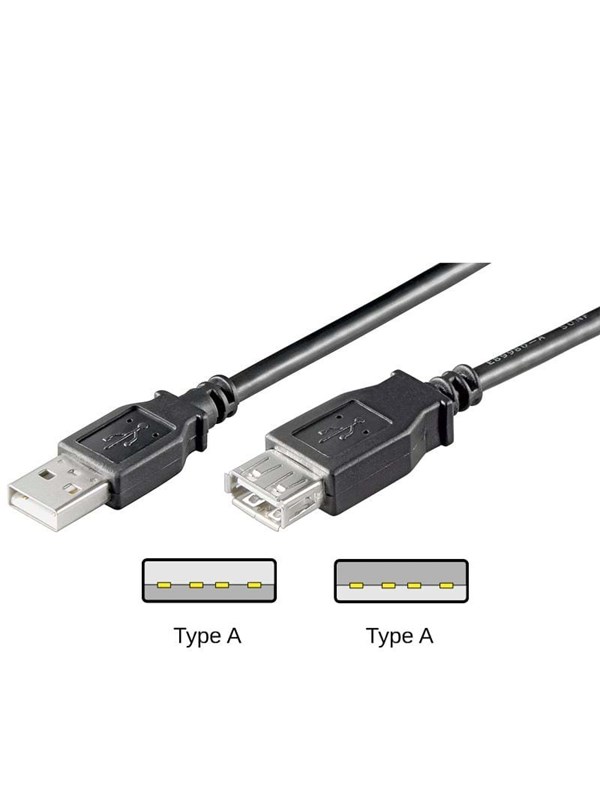 Pro USB-A <-> USB-A - 5m - Svart