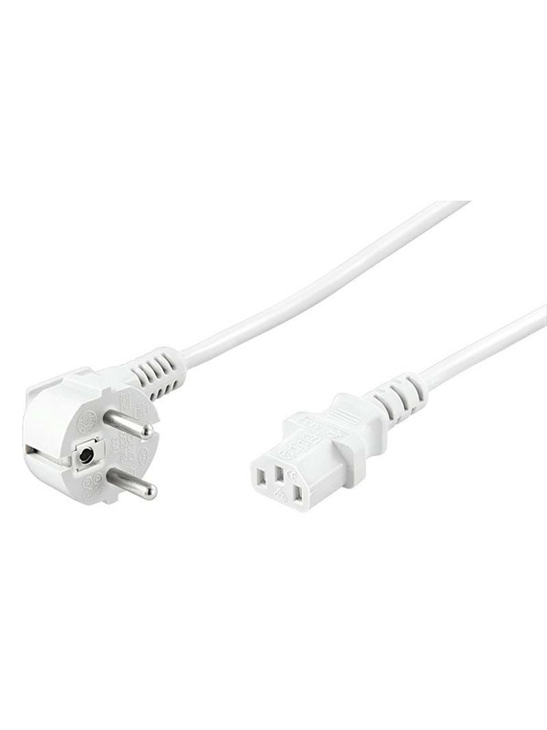 Pro Power cable C13 1x90° - Hvit - 1.5m