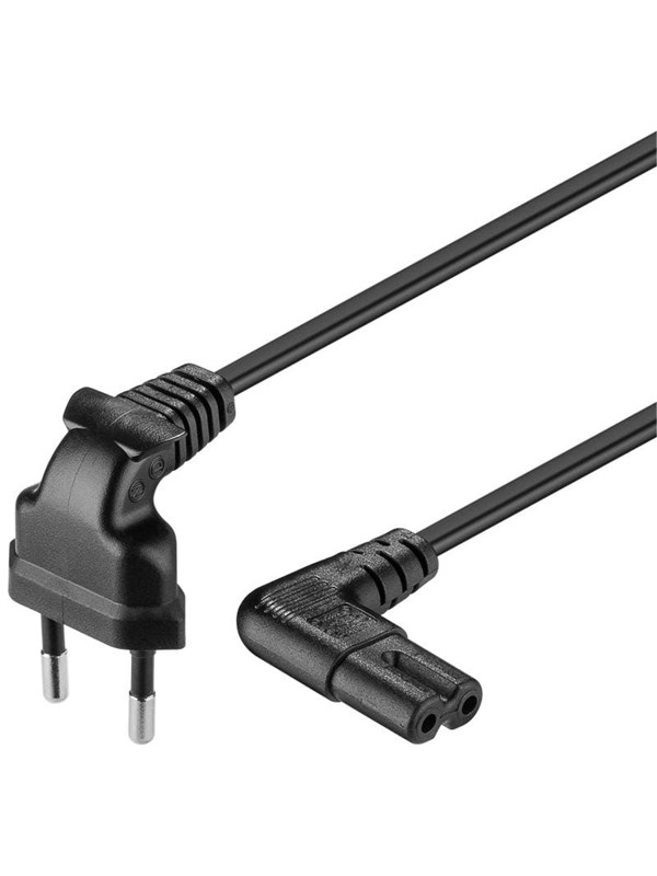 Pro Power cable C7 - 0.7 m - Svart - 90°