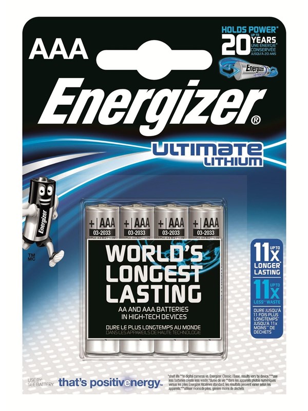 Energizer Battery Ultimate Lithium AAA (4-pack)
