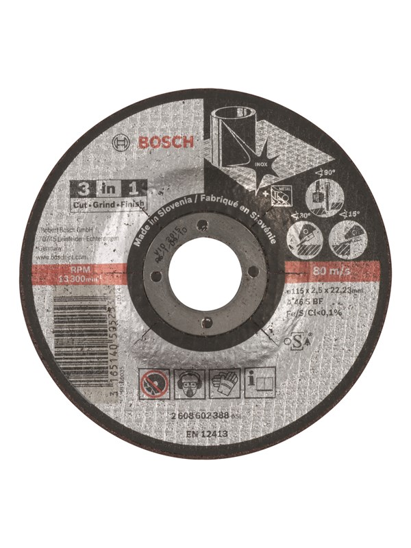 Bosch 3-i-1-kappeskive A 46 S BF, 115 mm, 2,5 mm