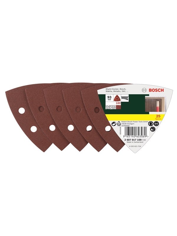 Bosch 25-delers slipepapirsett til deltasliper, korning 180 G= 180