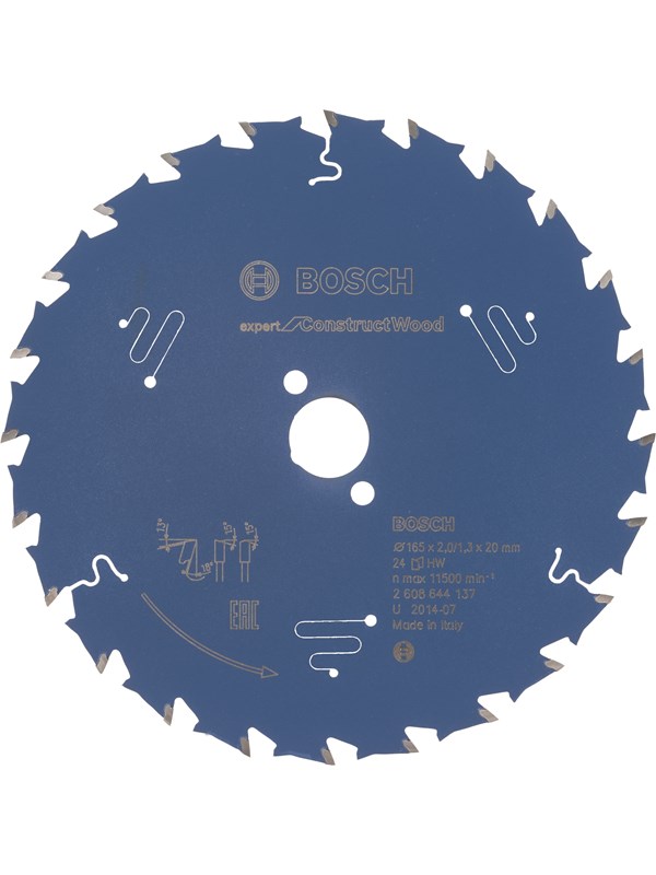 Bosch Sirkelsagblad Expert for Construct Wood 165 x 20 x 2,0 mm, 24