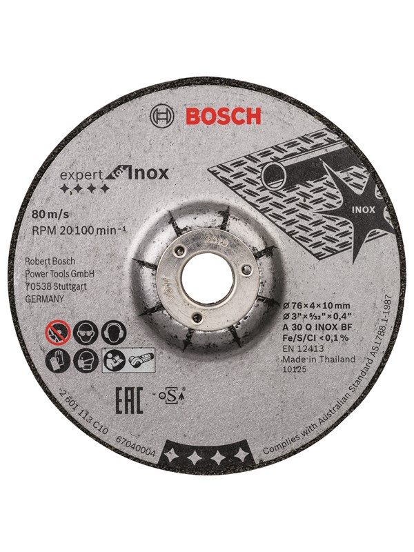Bosch Expert for INOX 2 stk. x 76 x 4 x 10 mm slipeskive A 30 Q INOX BF; 76mm; 4mm; 10mm