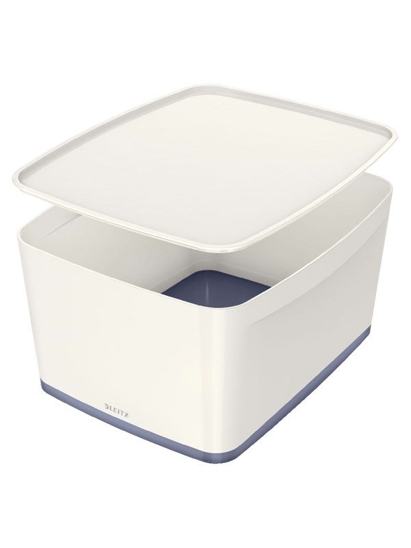 Leitz MyBox Large oppbevaringsboks 18 liter m/lokk Hvit