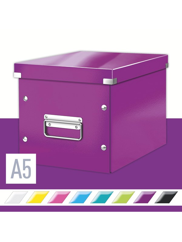 Leitz Oppbevaringsboks Click & Store Kube WOW Medium Lilla