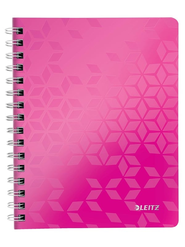 Leitz Notatbok WOW PP A5 Linjer 80 ark Rosa