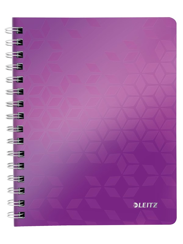 Leitz Notatbok WOW PP A5 Linjer 80 ark Lilla