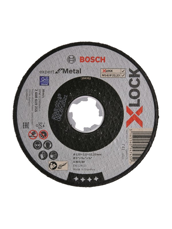 Bosch X-LOCK Expert for Metal, 125 x 2,5 x 22,23, rett skjæring A 30 S BF, 125 mm, 2,5 mm