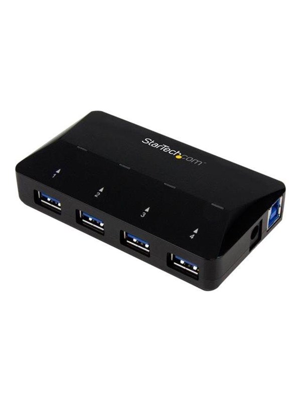 StarTech.com USB 3.0 Hub 4-Port plus Dedicated Charging Port USB-hub - USB 3.2 - 4 porter - Svart