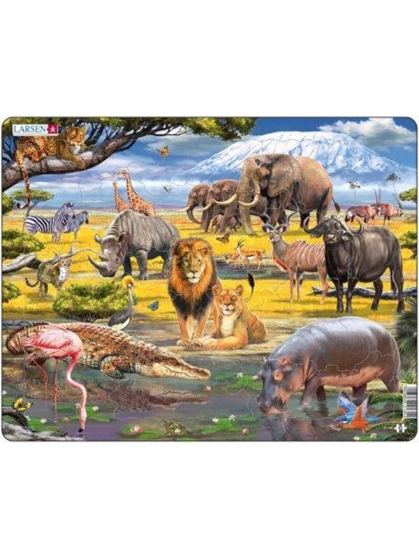 Larsen Puzzles Puslespill Savanne - 43 brikker, Maxi (36.5x28.5 cm
