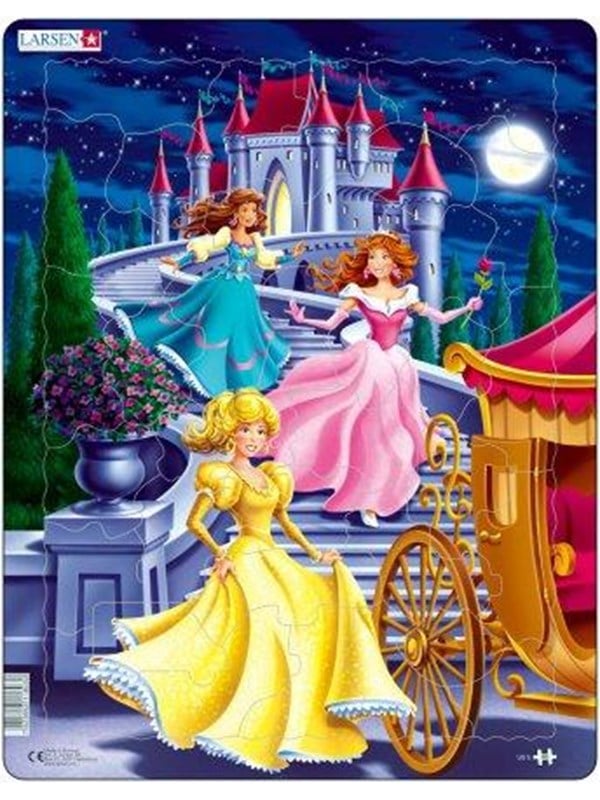 Larsen Puzzles Puslespill Prinsesser - 35 brikker, Maxi (36.5x28.5