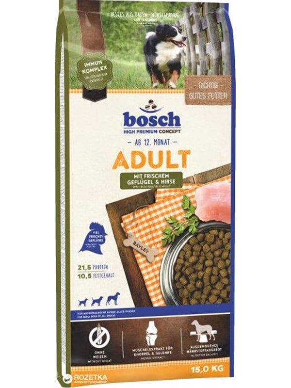 Bosch High Premium concept Adult Poultry & Millet Dry Dog Food - 15kg