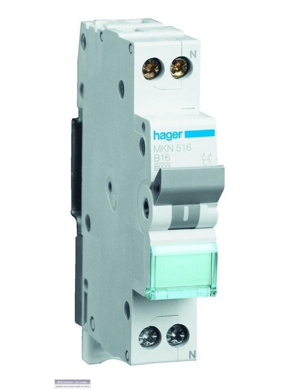 Hager Miniature circuit breaker mcb 1p+n 6ka c-13a
