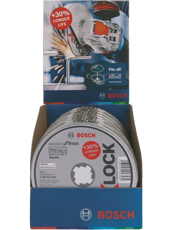 Bosch X-LOCK Standard for Inox, 10 x 115 x 1 x 22,23 mm, rett skjæring WA 60 T BF, 10 x 115 x 1 x 22.23 mm