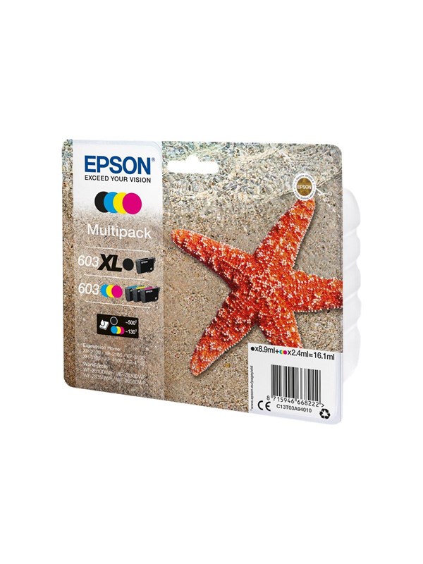 Epson 603 Multipack - 4-pack - black yellow cyan magenta - original - ink cartridge