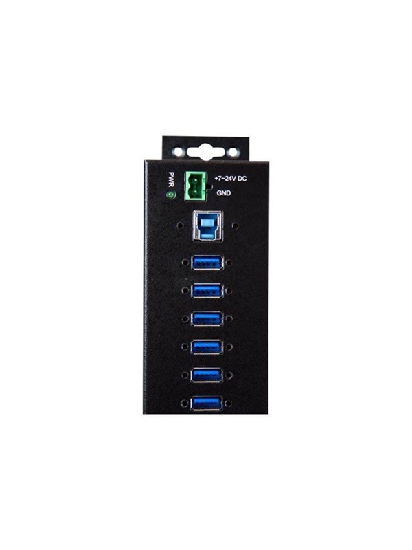 StarTech.com 10-Port Industrial USB 3.0 Hub with External Power Adapter - hub - 10 ports USB-hub - USB 3.2 - 10 porter - Svart