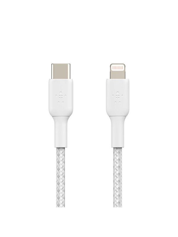 Belkin BoostCharge USB-C to Lightning Cable - Braided - 2m - White