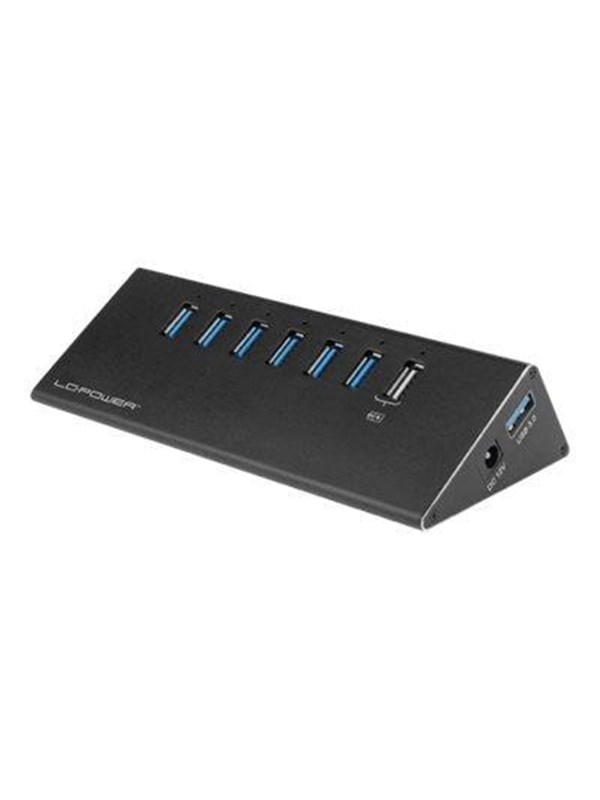 LC Power LC-HUB-ALU-2B-7 - hub - 7 ports USB-hub - 7 porter - Svart