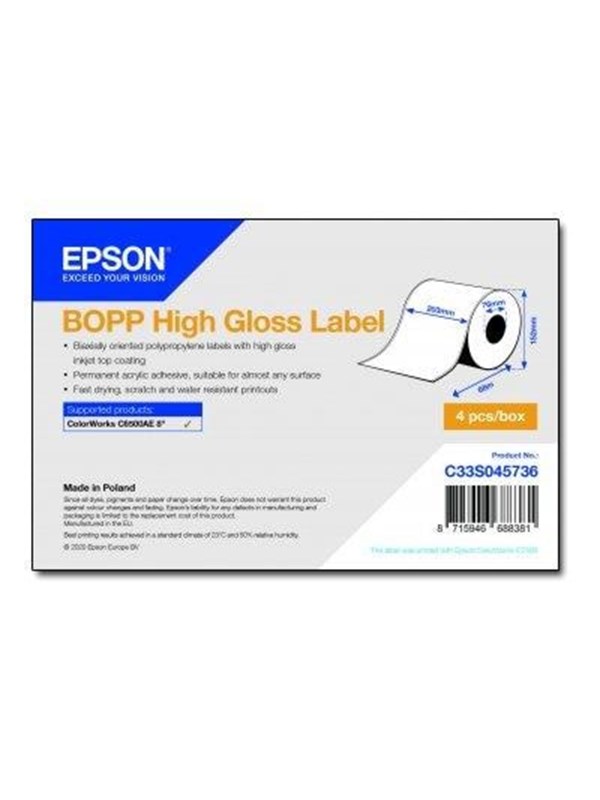 Epson BOPP - continuous labels - 4 roll(s) - Roll (20.3 cm x 68 m)