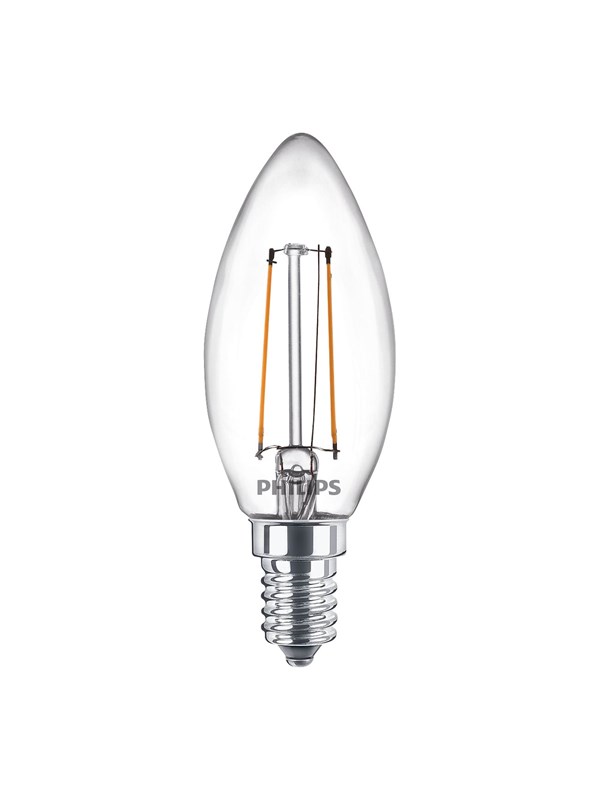 Philips LED-lyspære Classic Candle 2W/827 (25W) Clear E14
