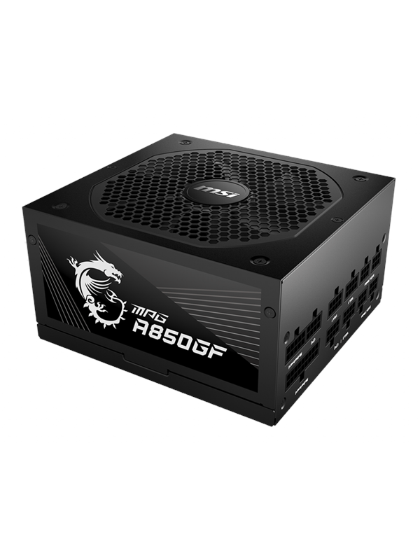 MSI MPG A850GF Strømforsyning (PSU) - 850 Watt - 140 mm - 80 Plus Gold sertifisert