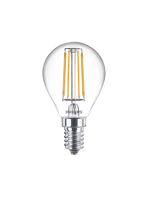 Philips LED-lyspære Classic Mini-ball 4.3W/827 (40W) Clear E14