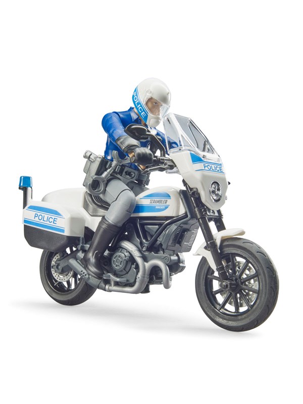 Bruder bworld Ducati Scrambler FT politimotorsykkel lekesett