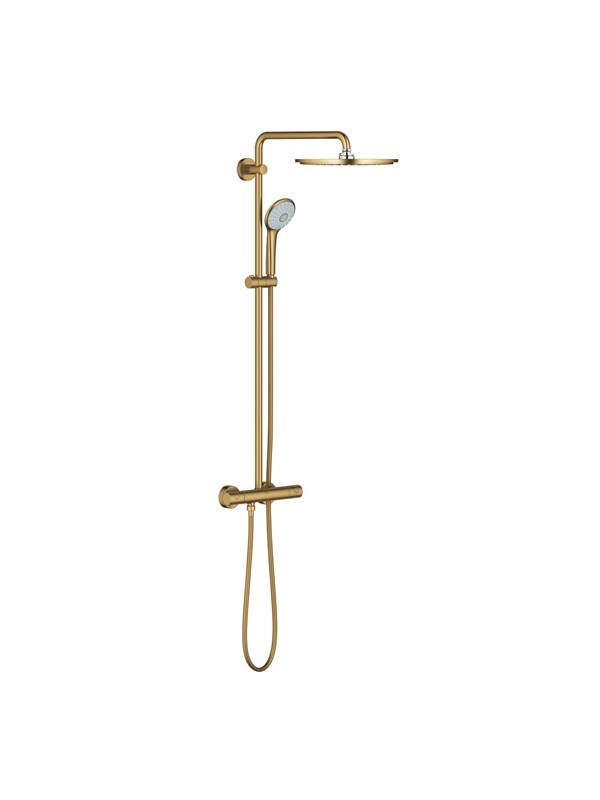Grohe Euphoria System 310, Dusjsystem med termostatisk blandebatteri for veggmontering, Børstet Cool Sunrise