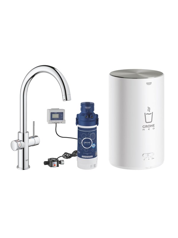 Grohe red ii duo kitchen mixer c-sp boiler m eu chrome