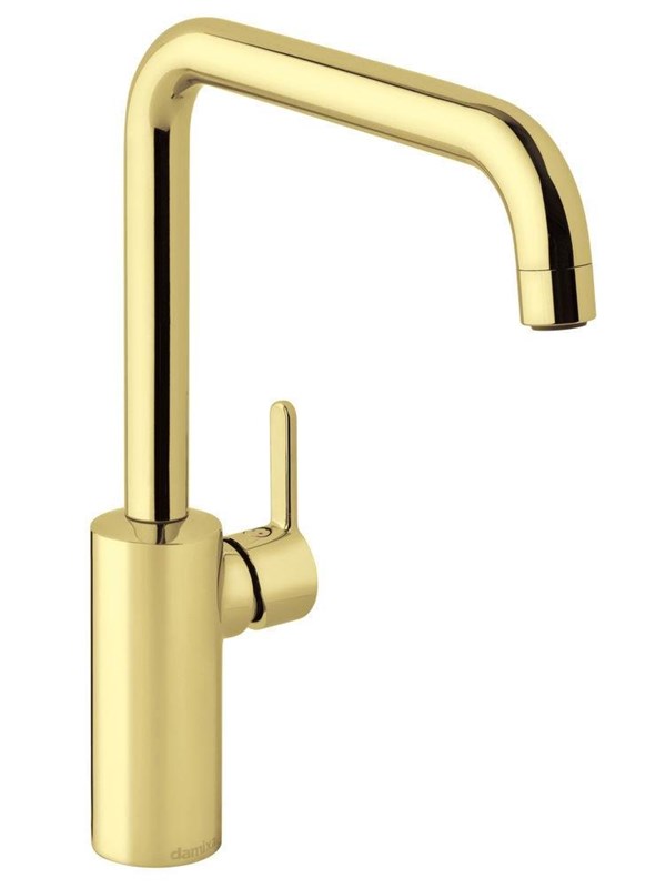 Damixa silhouet kitchen mixer with high spout in brass (pvd)