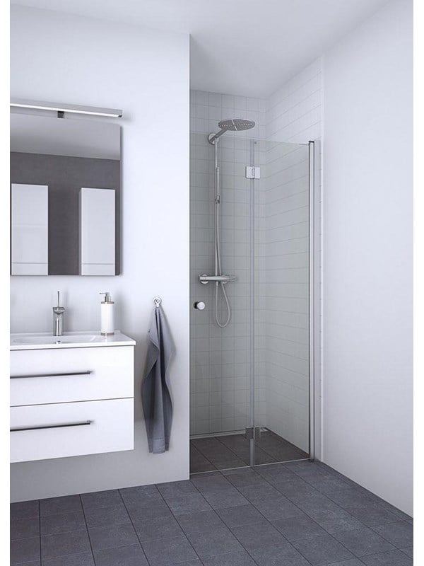Dansani match bifold hinged door 97-99 cm satin/clear
