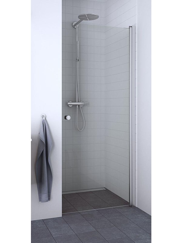 Dansani match hinged door 89-91 cm satin/clear